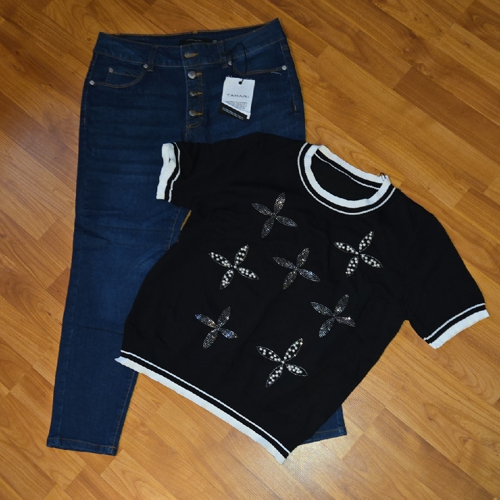 Women's Blue Jeans And Sweater Combo Bundle